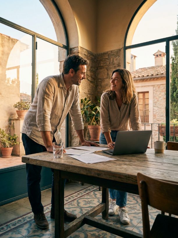 A tax advisor working through paperwork